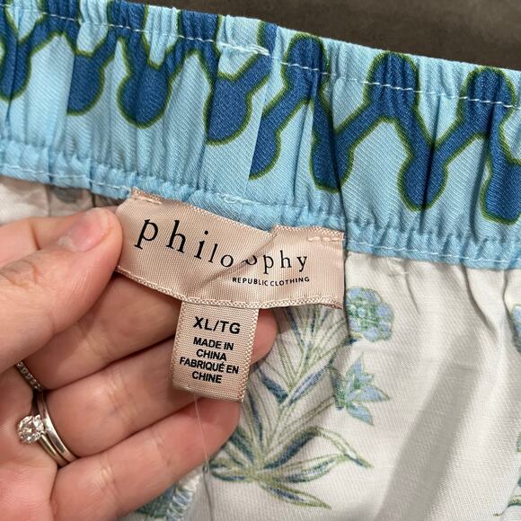 Philosophy Border Print Floral Summer Pull On Soft Pants Size XL - Picture 7 of 9